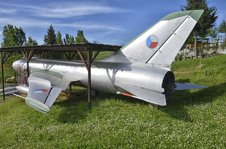 View of a retired Sukhoi Su-7 fighter-bomberのeditorial素材