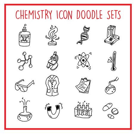 Vector icons set of many Chemistry Objectsのイラスト素材