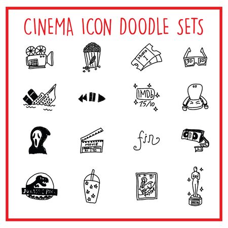 Vector icons set of many Cinema characters expresionのイラスト素材
