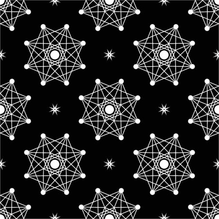 Black and white seamless vector background. Black backgroundのイラスト素材