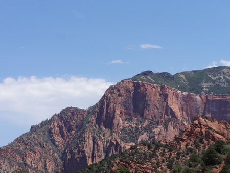 Red sandstone cliffs, Zion National Parkの写真素材