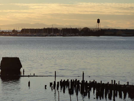 Sunset sky at the bayの写真素材