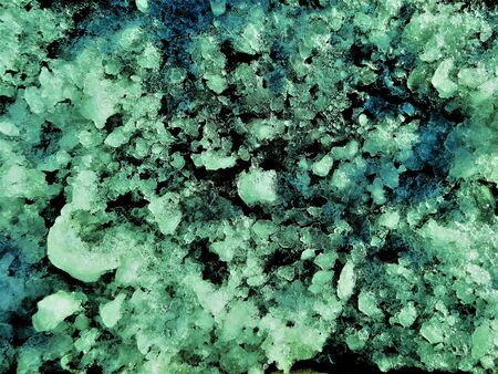 Snow melts in the sunlight and it became ice in the cold weather