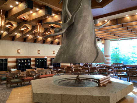The lobby view of Oirasekeiryu Hotel, Hoshino Resort - Towada City, Aomori Pref Japan - June 20, 2022のeditorial素材