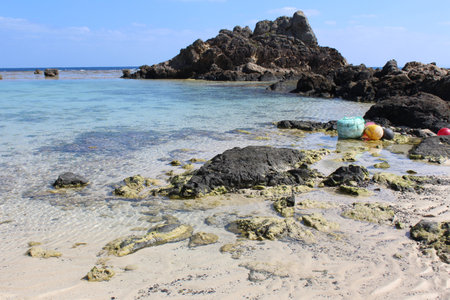Clear and transparent blue sea waterの写真素材