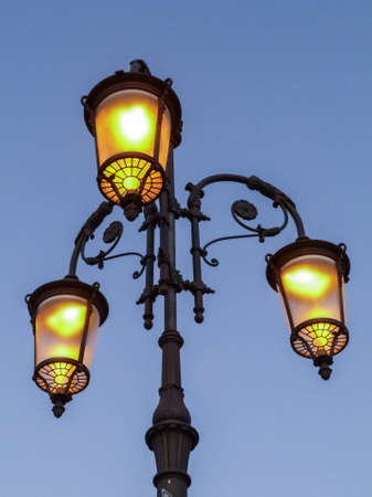 Illuminated street lightの写真素材