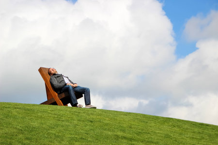 Man on a deck chair