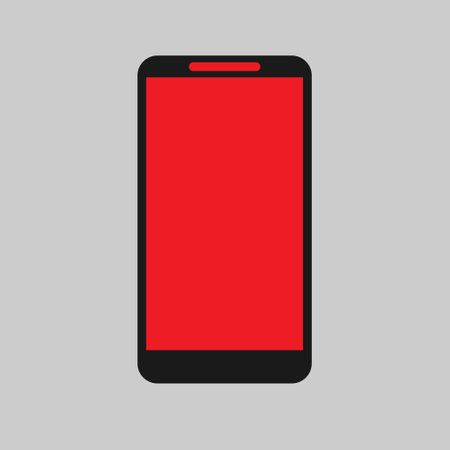 Phone red screen bold black bezzel icon logo illustrationのイラスト素材