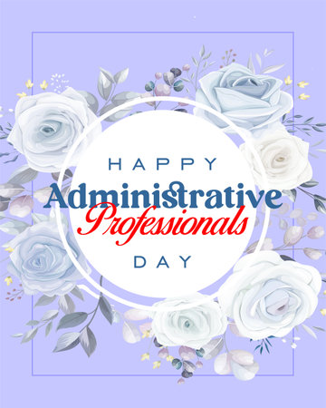 Administrative Professionals Day, Secretaries Day or Admin Day. Holiday concept. Template for background, banner, card, poster, t-shirt with text inscriptionのイラスト素材