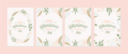 Administrative Professionals Day, Secretaries Day or Admin Day. Holiday concept. Template for background, banner, card, poster, t-shirt with text inscriptionのイラスト素材