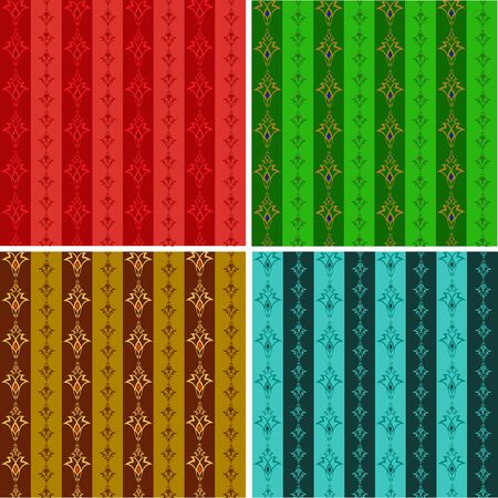 Set from abstract seamless wall-paper in different colorのイラスト素材