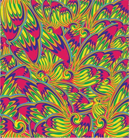 Seamless  background in the form of a tail of a peacock, a flower ornamentのイラスト素材
