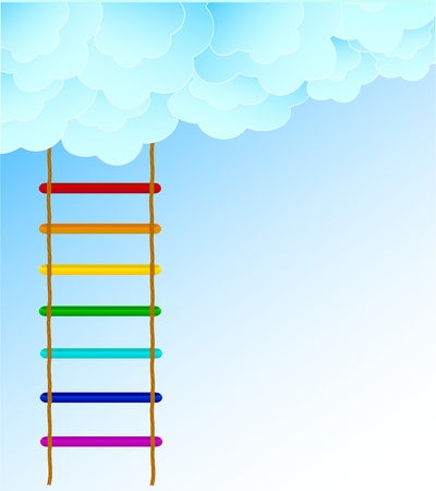 Colourful background from a rainbow with clouds and stepsのイラスト素材