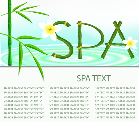 The invitation in SPA-salon, a bamboo in water, a flowerのイラスト素材