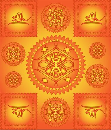 The sample of ornaments of different nations of the world, geometrical figuresのイラスト素材