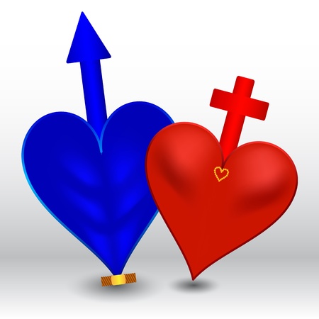 Heart female and man's by the Valentine's dayのイラスト素材