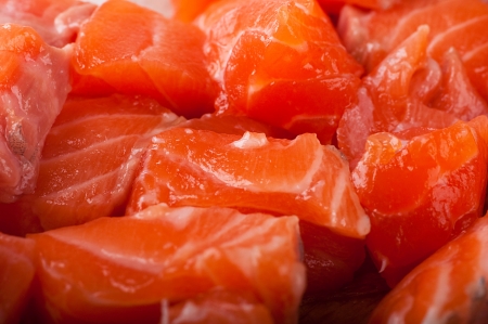 Trout crude with salad pepper and olive oilの写真素材