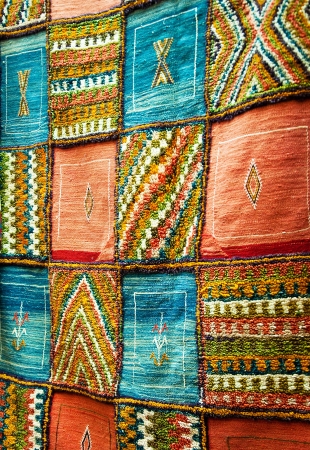 Bright paints of the Moroccan and berber carpetsの写真素材