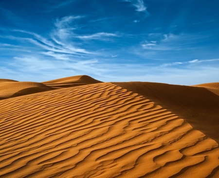 Desert of North Africa, sandy barkhansの写真素材