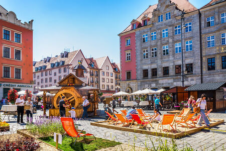 Wroclaw - May 3, 2014: Wroclaw - Poland's historic center, a city with ancient architecture.のeditorial素材