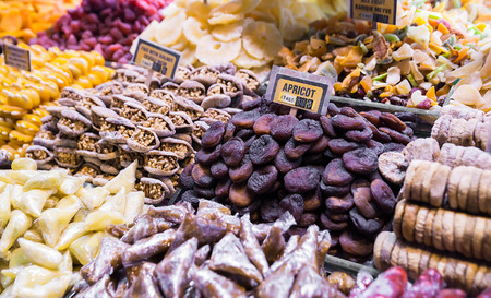 Spices, teas at the bazaar. The Turkish market.