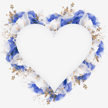 Amazing butterfly fairy of flowers, hydrangeas and iris.の写真素材