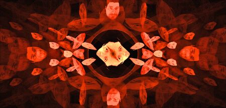 A fractal render featuring a man's face.の写真素材