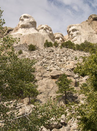 Keystone, SD/USA - August 25, 2014: A view of Mount Rushmore from the base of the mountain.のeditorial素材