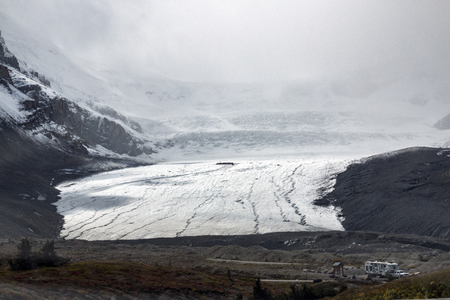 The Columbia Icefield, which is part of the Athabasca Glacier in Jasper National Park in Alberta, Canada.の写真素材
