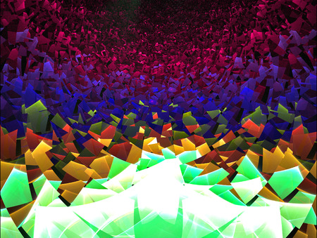 A fractal pattern of shredded shapes and colors.の写真素材