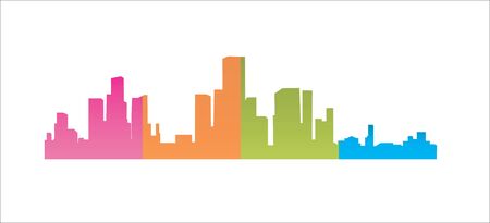 Detailed silhouettes of world cityのイラスト素材