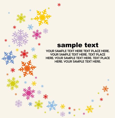 Happy New Year greeting card. Snowflakeのイラスト素材