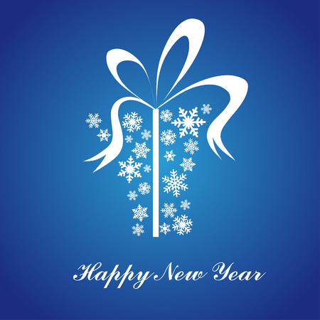 Christmas box made from golden snowflakesのイラスト素材