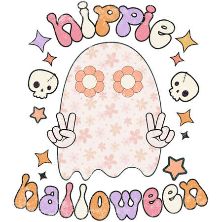 Spooky Halloween clipart, witchy spooky season elementの写真素材