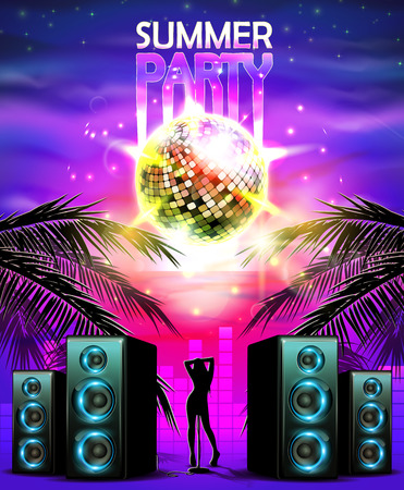 Summer beach party background.のイラスト素材