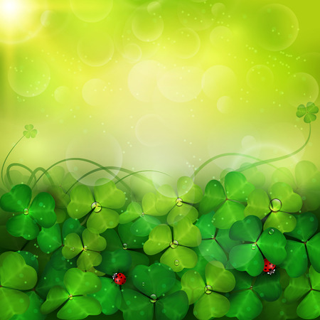 St. Patrick's Day card with clovers.のイラスト素材