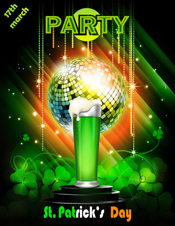 St. Patrick's Day party with clover and green beer.のイラスト素材