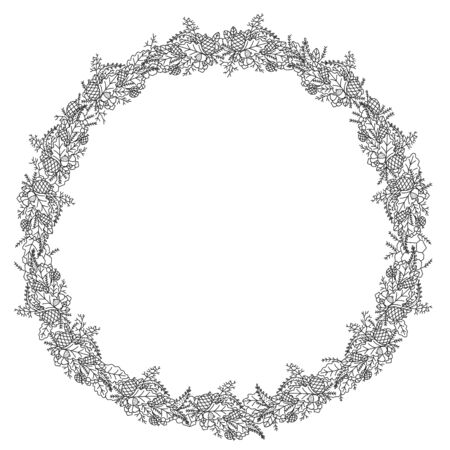 frame the green of flowers vector graphics  sketchのイラスト素材