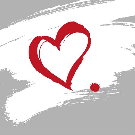 Brush painted vector heart.のイラスト素材