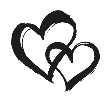 Brush painted vector heart.のイラスト素材