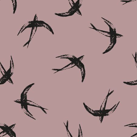 Seamless vector pattern with birds.のイラスト素材