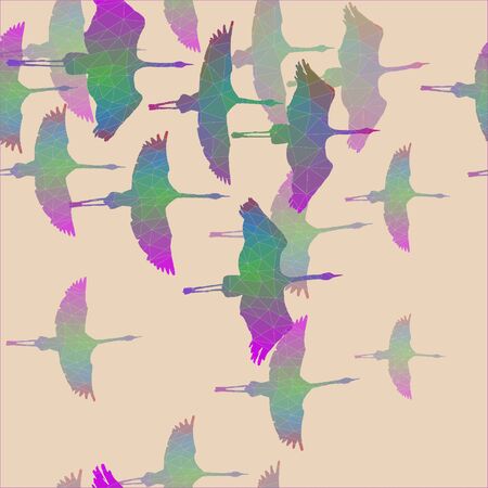 Seamless hand drawn pattern with birds.のイラスト素材
