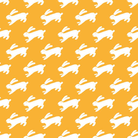Seamless hand drawn pattern with rabbits. Vector background.のイラスト素材