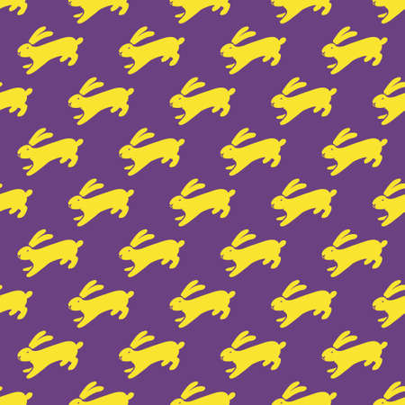 Seamless hand drawn pattern with rabbits.のイラスト素材
