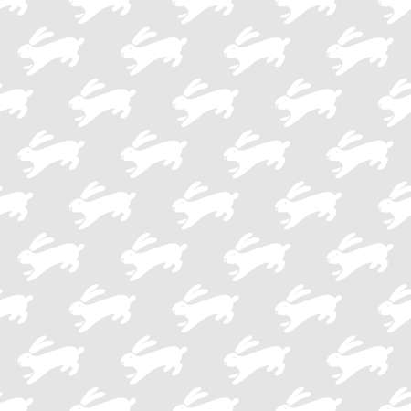 Seamless hand drawn pattern with rabbits.のイラスト素材
