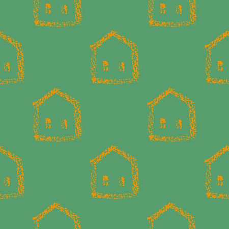 Seamless vector pattern with houses.のイラスト素材