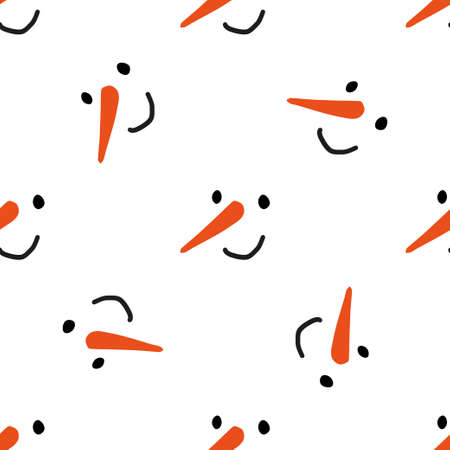 Seamless vector brush pattern with snowmen.のイラスト素材
