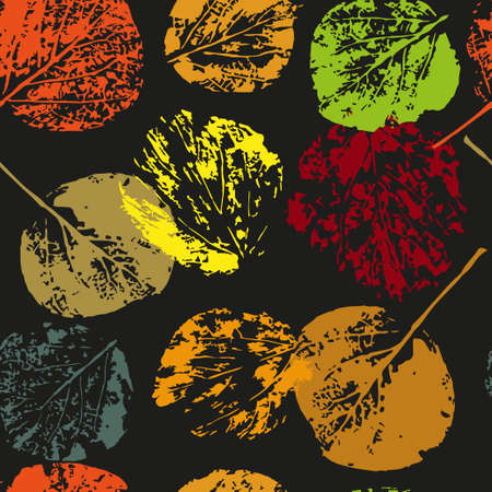 Seamless hand drawn forest leaves pattern.のイラスト素材