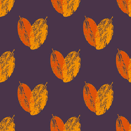 Seamless hand drawn forest leaves pattern.のイラスト素材