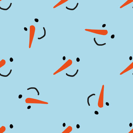 Seamless vector brush pattern with snowmen.のイラスト素材